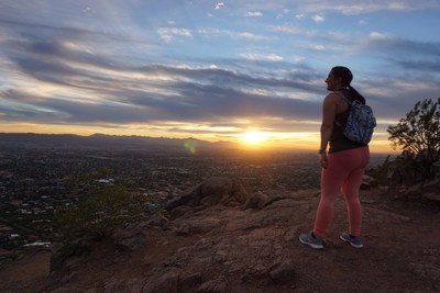 Alyssa Coffey, hiking in Phoenix, Arizona, reflected on overcoming her battling with radiation necrosis.