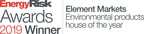 Element Markets Honored as Inaugural Environmental Products House of the Year by Energy Risk Magazine