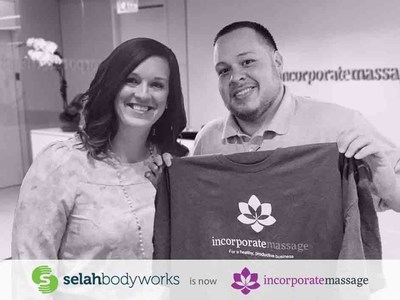Amelia Wilcox, CEO of Incorporate Massage, welcomes Jose L. Rosario Jr., CEO of Selah Bodyworks, to the team.