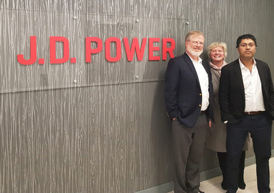 Reevoo staff at J.D. Power headquarters (left to right): Marco Franca, VP – Americas; Lisa Ashworth, CEO; Asitha Rodrigo, CTO (PRNewsFoto/Reevoo)