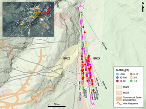 Drilling at Continental Gold's Buriticá Project Discovers BMZ4, a New High-Grade and Broad Mineralized Zone