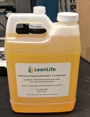LeanLife ships the first samples of its proprietary plant-based Omega-3 product to Europe. (CNW Group/LeanLife Health Inc.)