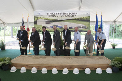 Local officials, U.S. Air Force customers and Lockheed Martin representatives break ground on the company’s new Strike Systems South production facility at Lockheed Martin’s Pike County Operations in Troy, Alabama.
