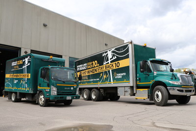 Several Toronto Hydro trucks have been wrapped with powerline safety messages as part of the new campaign. (CNW Group/Toronto Hydro Corporation)