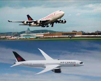 Air Canada launched service to Seoul in 1994 with the Boeing 747-Combi (top), a route that continues today with Boeing 777s and Boeing 787 Dreamliners (bottom). (CNW Group/Air Canada)