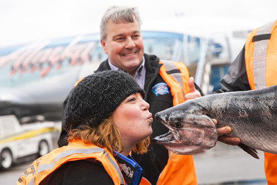 It is tradition to kiss the fish #CopperRiverSalmon2019