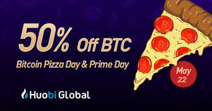 Huobi maakt van Bitcoin Pizza Day Huobi Prime Day met maximaal 50% korting op Bitcoin &amp; lancering van Prime 3