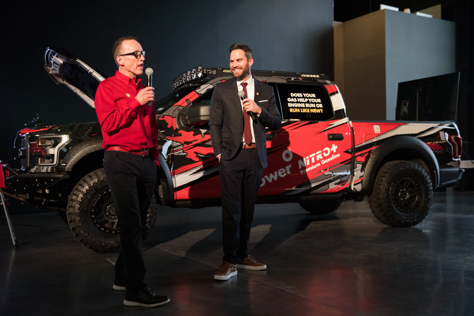 Shell officially launches the Fuel For Thought campaign on May 20, featuring television and film actor Brent Bailey (right), pictured with Dan Little (left), General Manager, North America Marketing, Shell Oil Products US, at a campaign preview at the Classic Car Club of Manhattan on May 14.