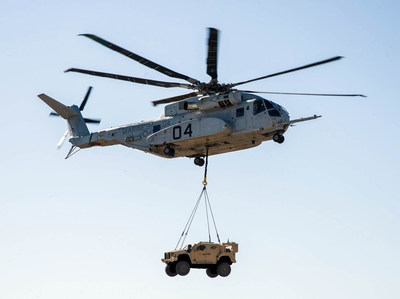The CH-53K is a modern, marinized, fly-by-wire aircraft that can move more cargo, farther and at longer distances that any other aircraft in production. For example, the CH-53K can lift an up-armored 22,600 lb. JLTV and carry it 110 nautical miles, in high and hot conditions and still have capacity for an additional 4,400 pounds of payload. There is no other helicopter that comes close to the performance of the CH-53K or that can meet Marine Corps requirements.  Photo courtesy U.S. Navy.