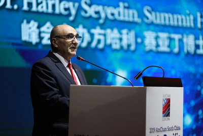 Summit Host and AmCham South China President Dr. Harley Seyedin during his remarks