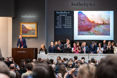 Sotheby’s set a new world auction record for any work of Impressionist art when Claude Monet’s iconic ‘Meules’ sold for $110.7 million in New York on May 14, 2019.