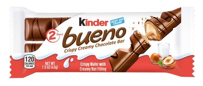 Kinder Bueno is one of the world's most popular chocolate bars and it will be coming to the U.S. November 2019. It's a delicious combination of crispy wafer and creamy hazelnut filling covered in smooth milk chocolate.