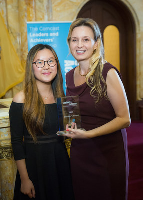 During a special Leaders & Achievers ceremony at the New Jersey State House on Friday, May 17, 2019, Vivian Lu, of Cherry Hill High School East, was named the 2019 Comcast Founders Scholarship recipient by Stephanie L. Kosta, Vice President of Government Affairs, Comcast Freedom Region.