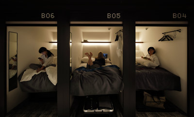 High-tech SmartPods, controlled through an in-house app that centralizes all the functions of each guests' sleeping arrangements.