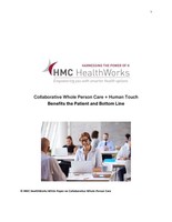 HMC HealthWorks™ White Paper Highlights the Human Touch Benefits for Patients' Health and the Bottom Line