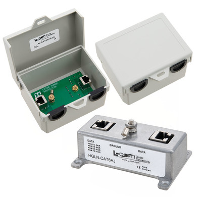 L-com Launches New Indoor and Outdoor-Rated Cat6a Lightning and Surge Protectors Supporting 10/100/1000/10000 Applications
