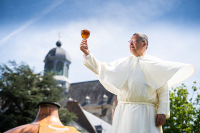 Grimbergen has revealed plans to build a new microbrewery inside the walls of Grimbergen Abbey near Brussels, which will combine modern techniques with brewing traditions from ancient books. Pictured is Father Karel Stautemas, subprior at Grimbergen Abbey, who is studying to be a brewer to join the microbrewery team.