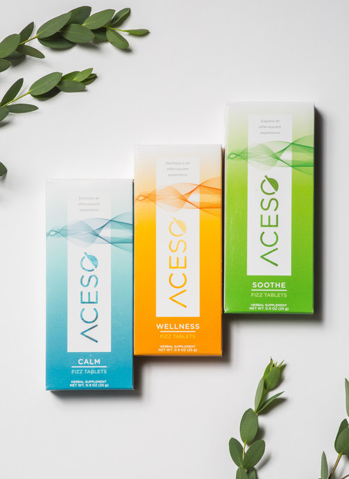 Aceso Fizz Tabs, the first-ever line of dissolvable, CBD-infused drink tablets, are offered in three specific formulations: Calm, Soothe and Wellness. (CNW Group/Dixie Brands, Inc.)