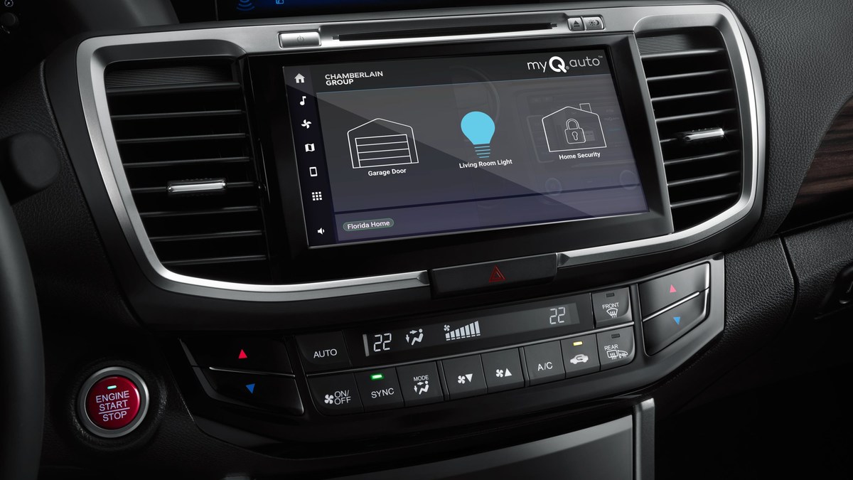 chamberlain group s myq auto technology to be featured in mitsubishi electric vehicle infotainment system at tu automotive detroit tall garage doors