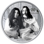 Moneda de plata de la Real Casa de la Moneda de Canadá Celebra 50º Aniversario de 'Give Peace A Chance' de la Plastic Ono Band