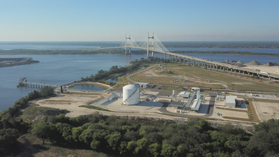 Aerial view of the JAX LNG facility located near Dames Point, Jacksonville, FL.