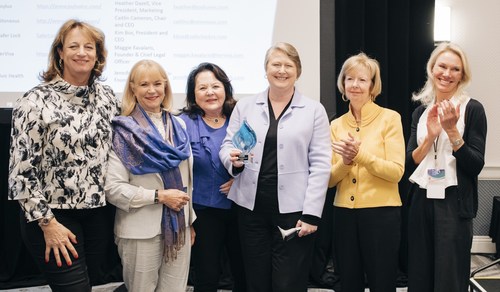 Pictured left to right: Theo Schwabacher; Dr. Nola Masterson; Una Ryan; Caitlin Cameron, chair and CEO of OtoNexus, winner of WCD’s Launch Zone; Mary Jo Potter; and Bodil “Bo” Arlander.