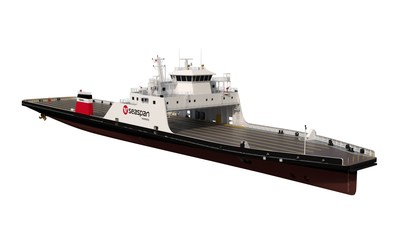 Rendering of new LNG-Hybrid vessel to be built for Seaspan Ferries (CNW Group/Seaspan ULC)