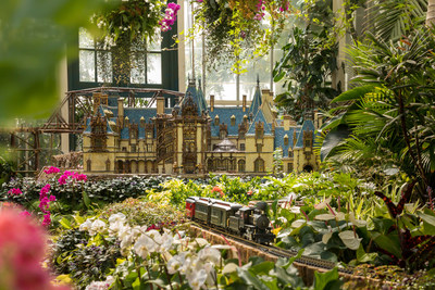 A miniature replica of Biltmore House made with natural materials for Biltmore Gardens Railway, a model train exhibition at Biltmore through September 29, 2019. Photo Credit: The Biltmore Company