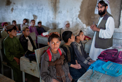 Abdul Ali, 10 years old, is a grade 2 student in Asad Soori Secondary School, Kandahar Province, Afghanistan ? 16 April 2019.  UNICEF/UN0309060/Kokic (CNW Group/UNICEF Canada)