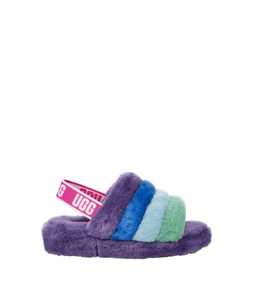 UGG Pride Collection - Fluff Yeah Slide in Pride Rainbow Purple