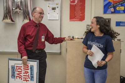 Texas Instruments today surprised the winner of the Spread the Math Love contest, Calculus teacher Glenn Marr from Park Vista Community High School, just outside of Palm Beach, Florida. High school senior Faith Southwick, who is the first person in her school&rsquo;s history to receive an appointment to the U.S. Naval Academy, nominated Mr. Marr for inspiring her love of math and helping to facilitate her military career.
