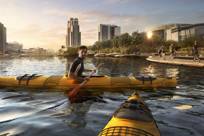 Water Street Tampa seamlessly connects residents and visitors to Tampa's waterfront, a neighborhood that provides access to enjoy the outdoors and opportunities for fitness.