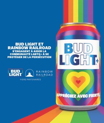 Bud Light Canada clbre la Fiert avec ses canettes aux couleurs de l'arc-en-ciel offertes en dition limite au profit de Rainbow Railroad (Groupe CNW/Bud Light Canada)