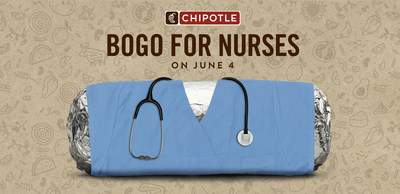 Chipotle Mexican Grill is offering a special, one day, buy-one-get-one free (BOGO) on Tuesday, June 4, 2019 to honor nurses across the country.