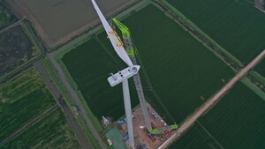 Zoomlion (Shenzhen : 000157) installe la turbine la plus haute de la Chine, battant un record de deux semaines