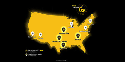 Sprint unveils largest initial 5G footprint in the U.S., covering approximately 2,180 square miles and 11.5 million people across 9 market areas 