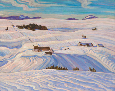 La toile d'A.Y. Jackson Laurentian Hills, consigne par le Muse des beaux-arts de l'Ontario, a atteint un prix de vente de 451?250 $ dans la vente de la Maison Heffel. (Groupe CNW/Maison de ventes aux enchres Heffel)