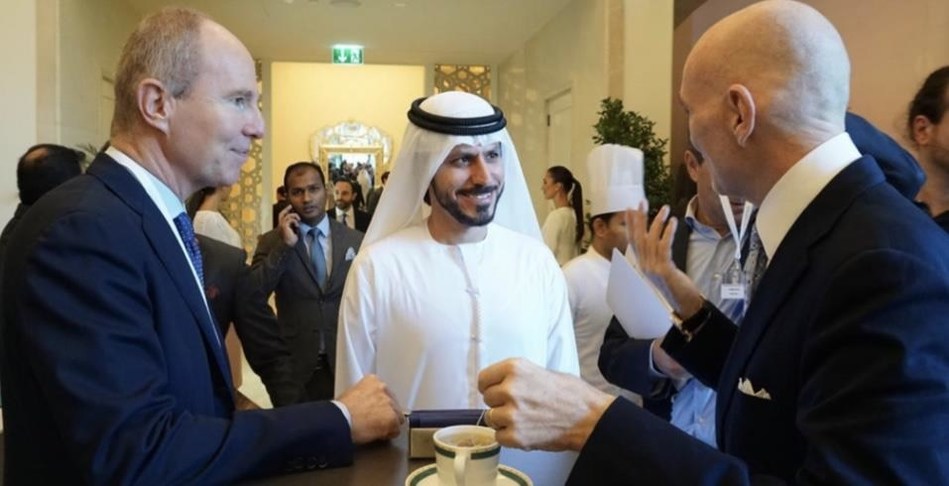 Pictured (left to right): H.R.H. Prince Michel de Yougoslavie, Grandson of King Umberto of Italy and Prince Paul of Yugoslavia, Monaco; Mohamed Al Ali, CEO & Advisor, Sheikh Ahmed Al Maktoum International Investments Enterprise, UAE; Markus Lehner, Principal, Markus Lehner Family Office, Monaco.