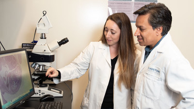 Gladstone researchers Casey Gifford (left) and Deepak Srivastava (right) are the first to show that a heart defect is caused by three genes acting together. Photo: Gladstone Institutes