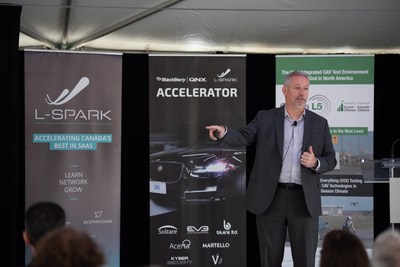 Martello CEO John Proctor presents Proof of Concept for the BlackBerry QNX L-Spark Accelerator on May 28, 2019. (CNW Group/Martello Technologies Group)