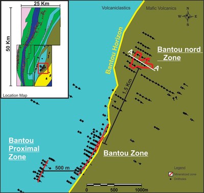 Figure 1 - Location of Bantou Nord Zone (CNW Group/SEMAFO)