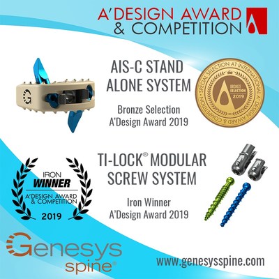 AIS-C Stand Alone and TiLock Modular Screw Systems both Winners of 2019 A' Design Awards.