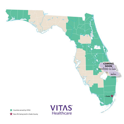 VITAS’ newest hospice program will serve Florida’s Treasure Coast. With the opening of this new program in July, VITAS will operate a total of 14 Florida programs providing high-quality hospice care to patients and families in 40 counties.