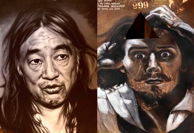 thierry Erhmann, Collective Work: The Abode of Chaos / La Demeure du Chaos. Yan Pei-Ming (left) and Gustave Courbet (right)