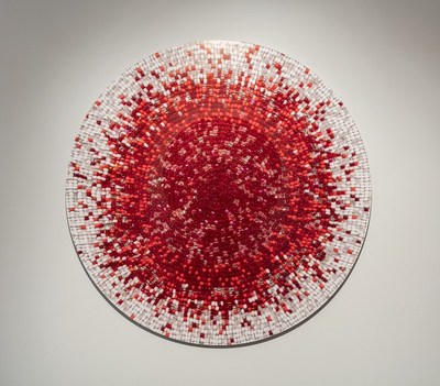 Nadia Myre, Meditations on Red # 2, 2013. Collection Muse d'art contemporain de Montral. Photo: Richard-Max Tremblay (CNW Group/Muse d'art contemporain de Montral)