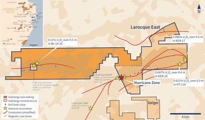 Expanded Larocque East Property Map (CNW Group/IsoEnergy Ltd.)