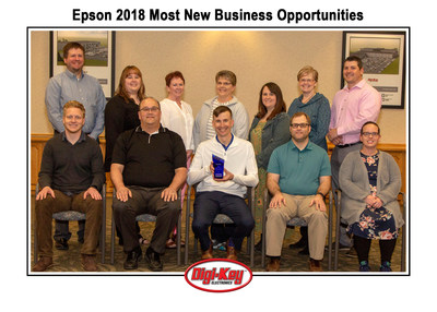 Digi-Key Team with the Epson 2018 Most New Business Opportunities Award