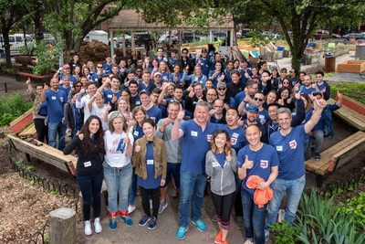 A group of Pernod Ricard USA employees at one of last years Responsib'ALL Day sites in New York City.