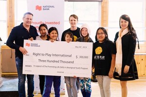 La Banque Nationale fait un don de 300 000 $ à Right To Play pour soutenir la jeunesse autochtone