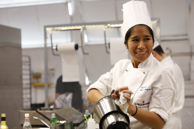 Elizabeth Puquio Landeo, 2018 Global Finalist for Latin America, portrayed during the preparation of her signature dish at the 2018 S.Pellegrino Young Chef Global Final. (PRNewsfoto/S.Pellegrino)